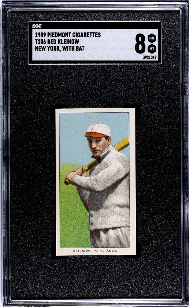 1909-11 T206 Red Kleinow  New York, With Bat Piedmont SGC 8