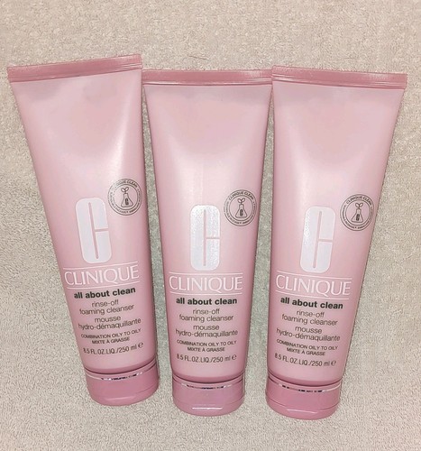 Clinique 3X JUMBO Size Rinse Off Foaming Cleanser Mousse 8.5oz ~Retail $114~ NEW