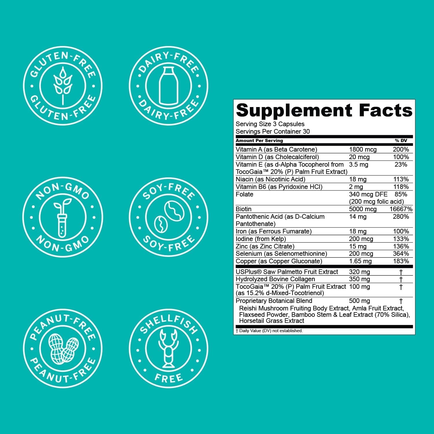 Hair La Vie Live Conscious Clinical Formula Hair Growth Vitamins for Women & Men