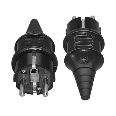 2 PCS Schuko EU 4.8mm Pin DIY Rewireable Power Adapter 250V 16A CEE 7/7 Plug