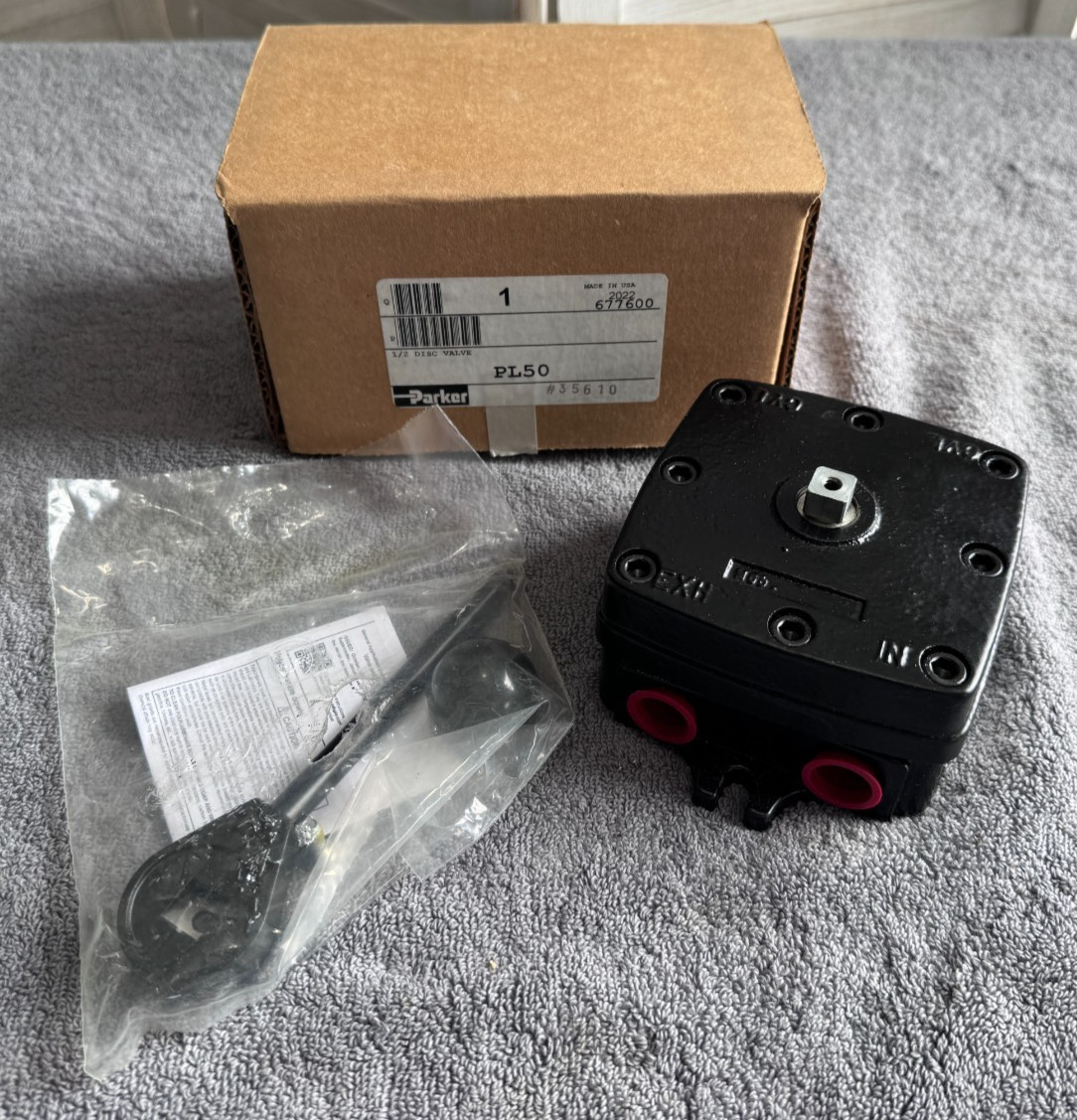 NEW - (2022) Parker PL50 4-Way Manual Air Control Valve Rotary Handle 150 PSI