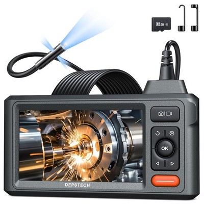 16.5FT Inspection Endoscope Camera, Triple Lens, 5'' IPS Screen, Waterproof 1080P