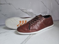 BOXFRESH SPARKO UK 7 EU 41 MENS DARK BROWN LEATHER CASUAL DERBY SHORS TRAINERS 