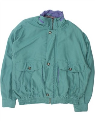 MARK ADAM Herren Bomberjacke UK 40 Large Türkis Colourblock DG01