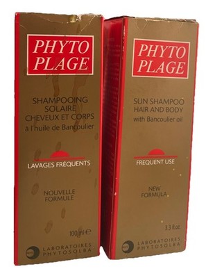 2 Pack Phyto Plage Sun Shampoo Hair & Body 3.3 Oz Damaged/stained Boxes