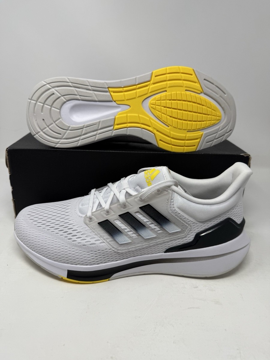 Adidas EQ21 White Black Yellow Athletic Running Sneakers GW6728 Men's Sizes