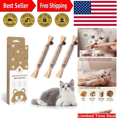 3 Pack Natural Chew Sticks for Cats - Silvervine Dental Care & Stress Relief