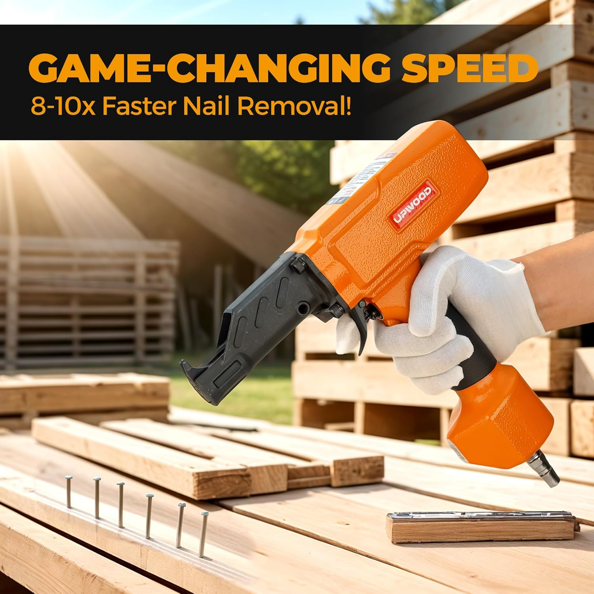 UPWOOD Air Nail Puller Nail Remover, Professionele Pneumatische Nail Tool Removs Nagels voor Hout Pallet Hout Fence