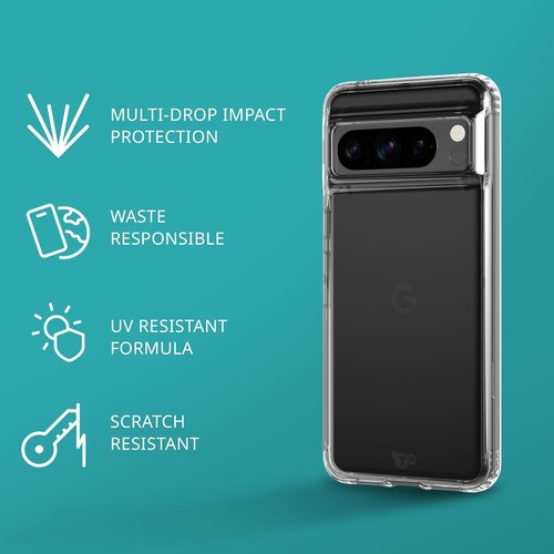 tech21 Evo Clear case for Google Pixel 8 Pro - Impact Protection Case - Slim Fit - Picture 4 of 6