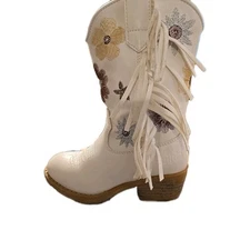 Rollda Kids Square Toe Western Boots Boys Girls Ranch Riding Cowboy Cowgirl Boot