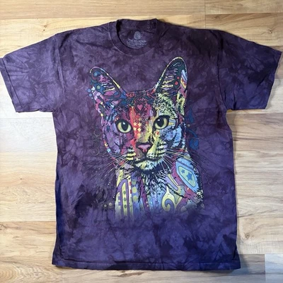 Camisa The Mountain Tie Dye Cat L Nueva Sin Etiquetas De Colección Púrpura Multicolor Hecha en EE. UU. - Imagen 1 de 4