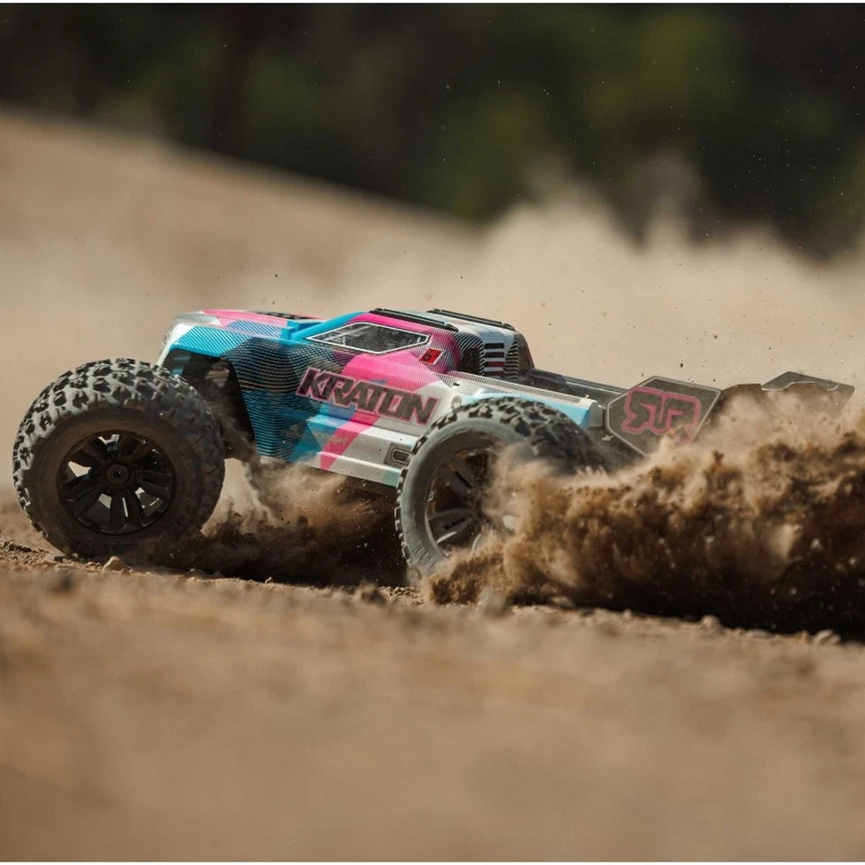 Arrma ARA8608V6T2 KRATON 6S V6 4X4 BLX Brushless 1:8 Speed MT RTR, Blau/Pink - Bild 2 von 4