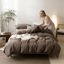 Linen Feel Light King 104" x 90" Light Chocolate Brown no Comforter 