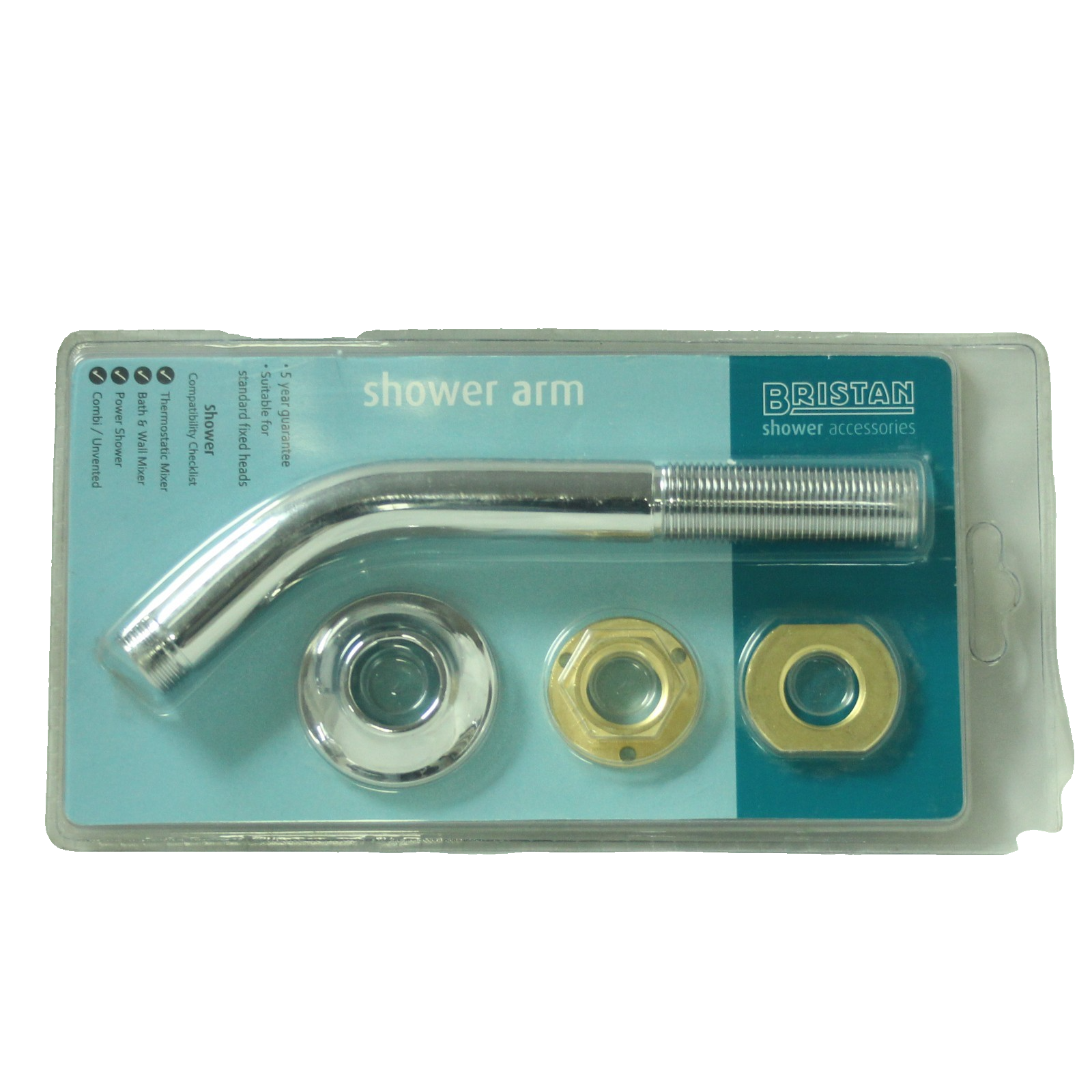 Bristan Fixed 180mm Shower Arm 101 Chrome Plated - ARM101C