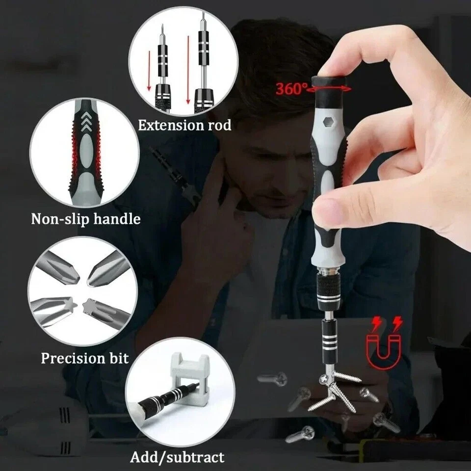 115-in-1 Magnetic Precision Screwdriver Set for PC Phone Electronics Repair - Image 3 of 4