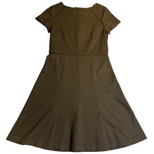 J.Crew Fit and Flare Dress Womens Black Good Short Sleeve Seam Detail Size 00