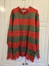 Freddy Krueger Sweater Nightmare on Elm Street Costume - Mens LARGE - New