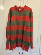 Freddy Krueger Sweater Nightmare on Elm Street Costume - Mens LARGE - New