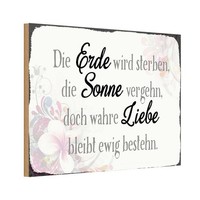 Holzschild 20X30 Cm Wahre Liebe Bleibt Ewig Bestehn Spruch Zitat Deko Geschenk H