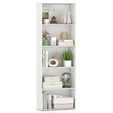 5-Shelf Storage Bookcase Home Multi-Functional Display Cabinet Furniture White