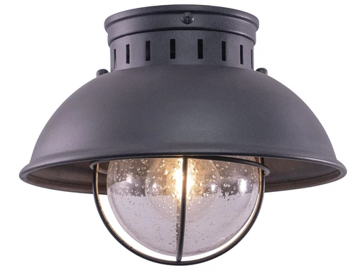 Vaxcel Harwich 1 Light Outdoor Ceiling, Textured Gray/Clear Seeded Glass - T0264 - Picture 6 of 6