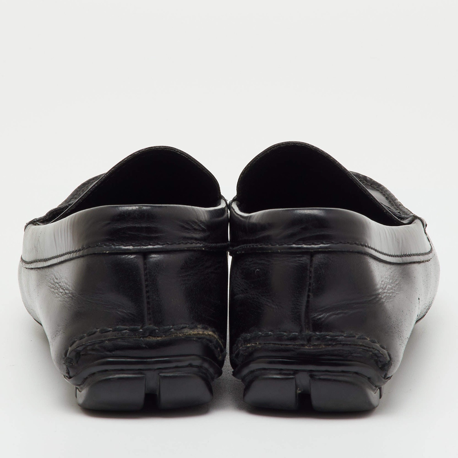 Prada Black Leather Slip On Loafers Size 41.5 thumbnail 5