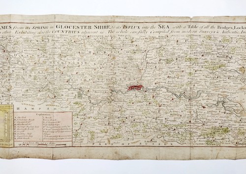 A Correct Draught of the RIVER THAMES original antique map Bowen 1775 very rare - Picture 3 of 4