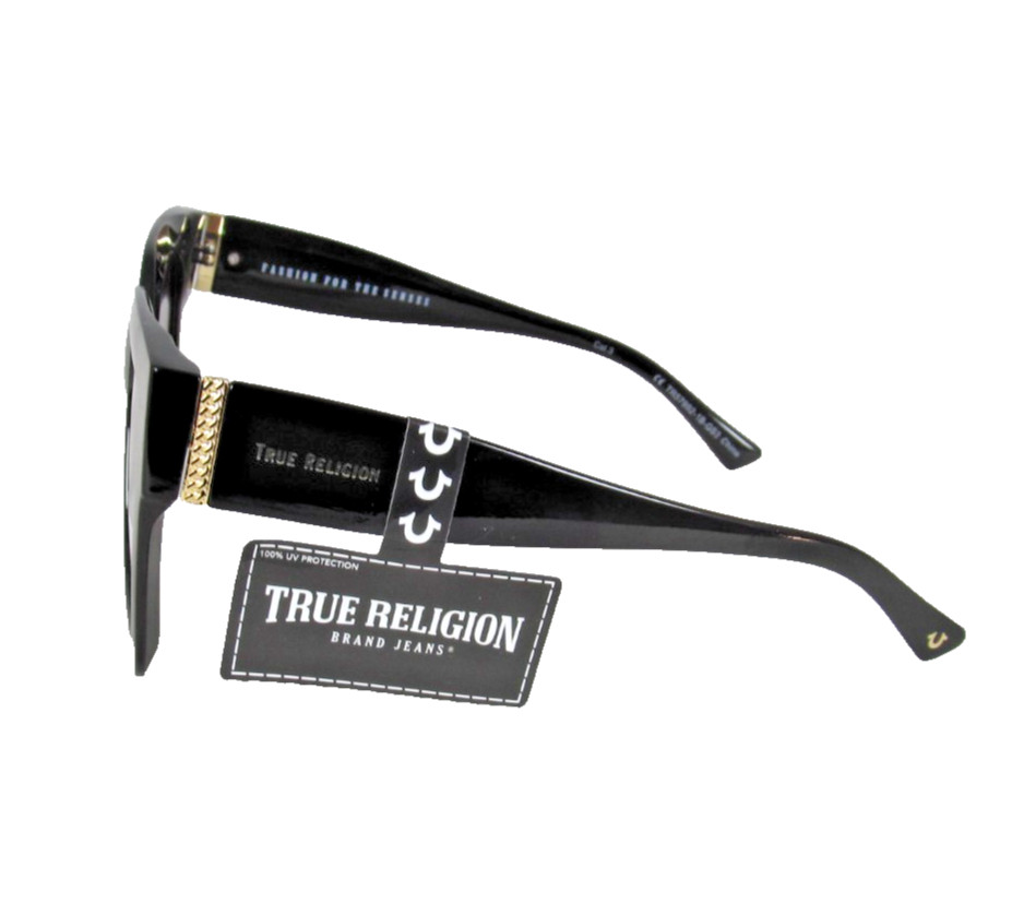 TRUE RELIGION Glossy Black Oversized Square Sunglasses TR57992-1B-GS2 thumbnail 5