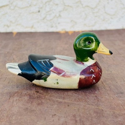 Small Vintage Hand Painted 4 Inch Duck Figure, Wlld Bird Life Collectible CE1265