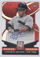 2014 Panini Donruss Status Red Die-Cut 22/25 Yangervis Solarte #96 Auto 0g4