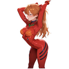 ASUKA LANGLEY EVANGELION 6" STICKER DECAL JAPANESE MOTORSPORT CAR WAIFU ANIME