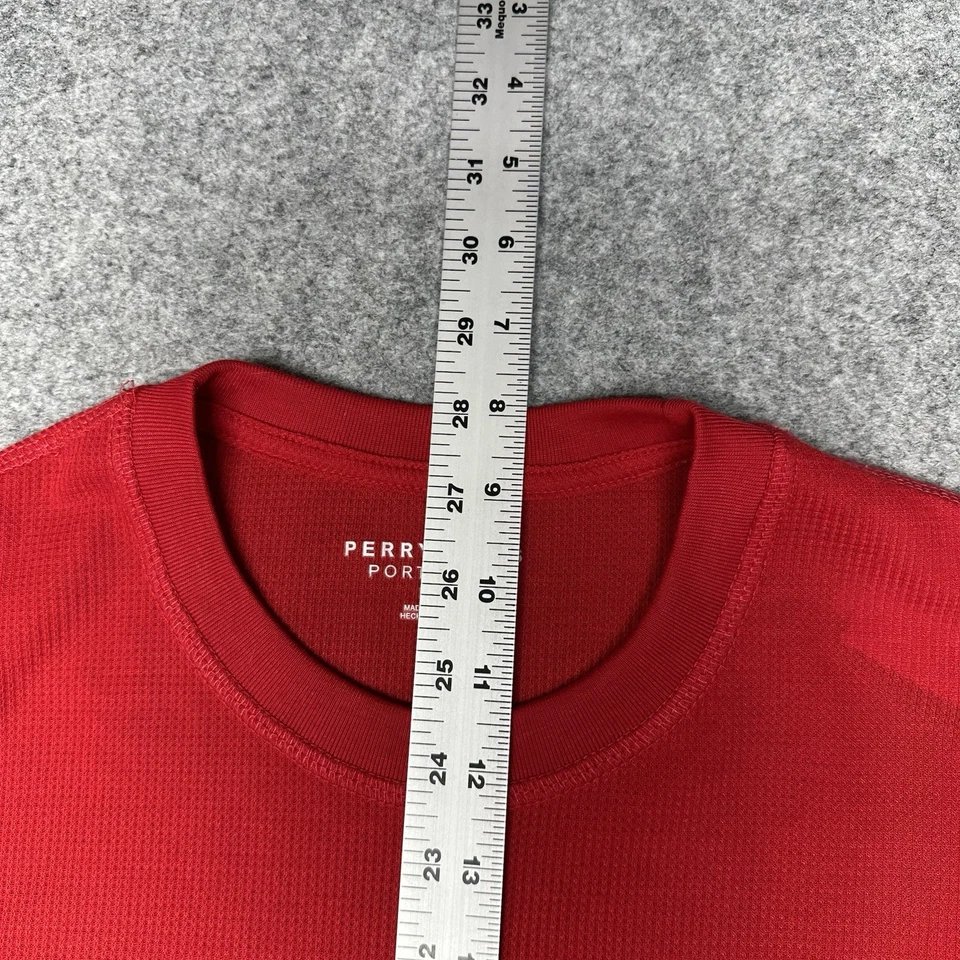 Camiseta para dormir PERRY ELLIS Portfolio roja talla mediana suave manga larga Foto 4 de 4