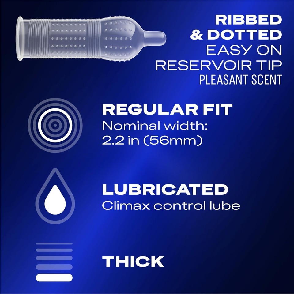 Durec Intense Ribbed Durex Performax Intense Condoms, Ribbed & Dotted, Delay Lubricant, 12 ...