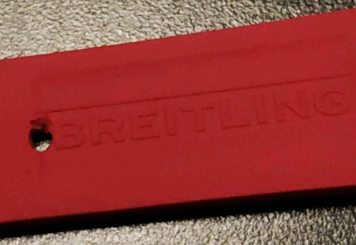 BREITLING OEM 22MM Diver Pro Rubber Strap Red Rubber Band w/ OEM Tang Buckle - Picture 9 of 9