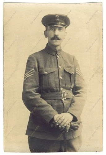 WW1 photo Royal Air Force RAF Sergeant, Northamptonshire, military aviation RPPC