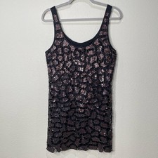 Vintage Y2K Guess Black Beaded Sequin Sleeveless Mini Tank Dress Party Sexy 7