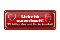 Blechschild Spruch 27X10 Cm Liebe Ausverkauft Bier Angebot Deko Schild Tin Sign