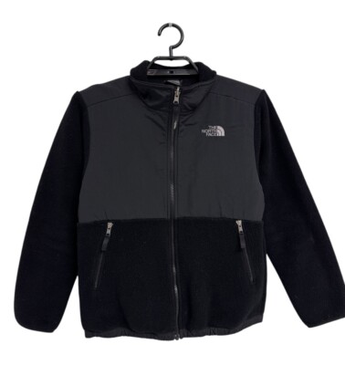 The North Face Boys Denali black jacket zip up with pockets size L