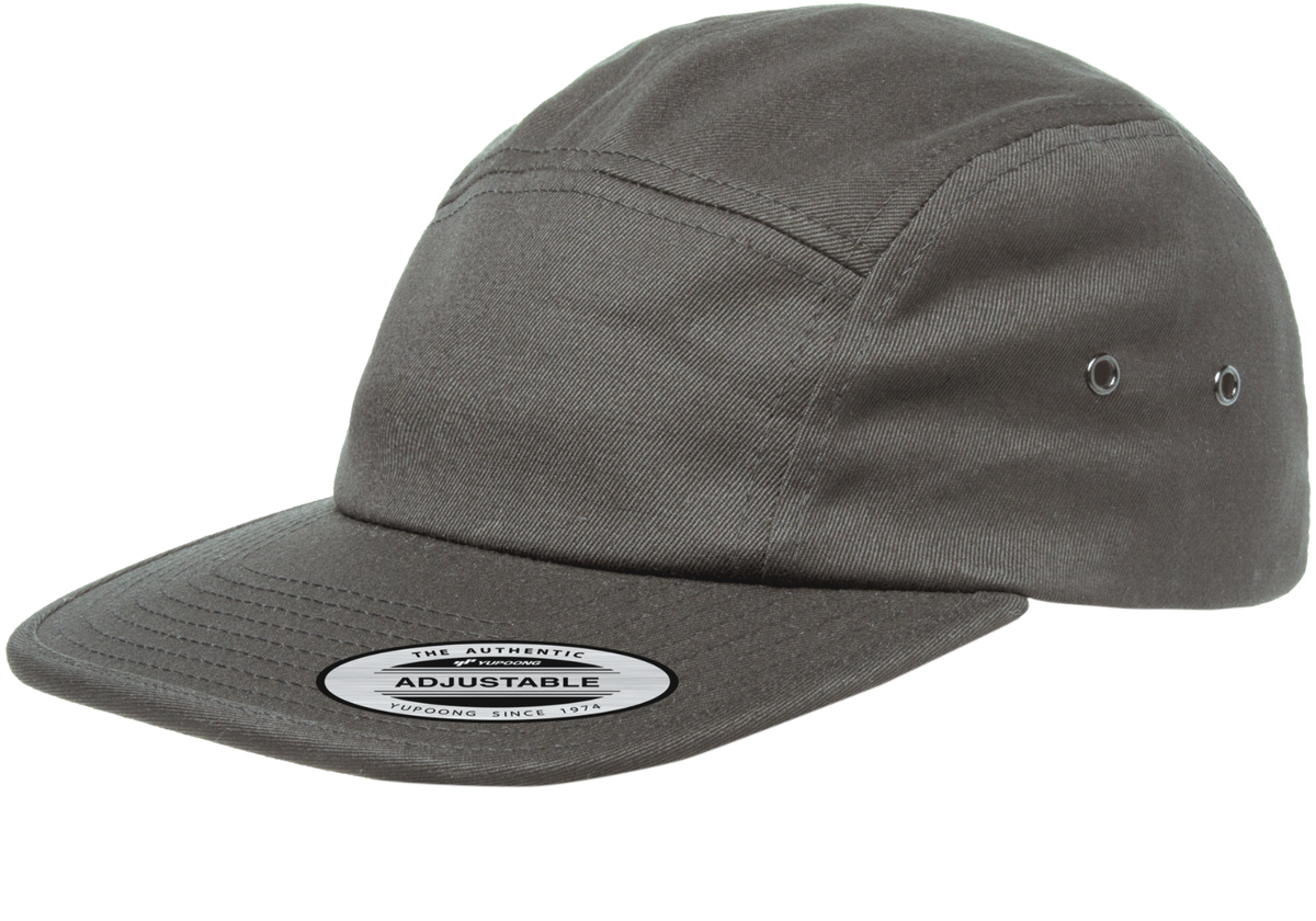Yupoong 7005 Plain 5 Panel Jockey Camper Cap Flat Low Profile Hat