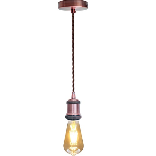 Pendelleuchte Einbau Deckenrosette E27 Halter Vintage Pendelset Leuchtenfuß - Bild 23 von 48