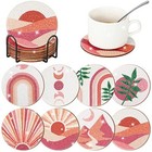  8 Pcs Diamond Art Coasters with Holder Cat Shaped DIY Diamond Art Coasters 