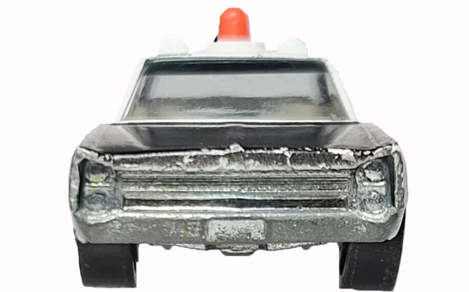 Vintage Hot Wheels Redlines Custom Police Cruiser, White 1969, USA, Opaque Siren - Image 4 of 4