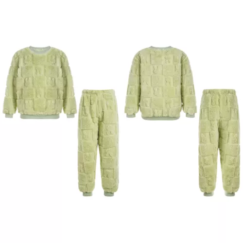 Kids Childrens Warm Fleece Pyjamas Set For Girls Boys Sleepwear 2 Pieces Sets - Bild 13 von 56