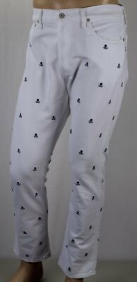 Polo Ralph Lauren Hampton Relaxed Straight Skull Crossbone Denim Jeans NWT $160