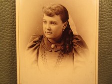 Victorian Antique Cabinet Card Photo of a Young Woman