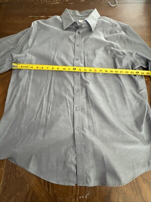 Merona Mens Gray Long Sleeve Dress Shirt Size XXL, 18 - 18 1/2 | eBay