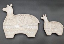 Caro Home Llama Set 2 Dishes Bathroom Soap Trinket Plates 10" And 6"
