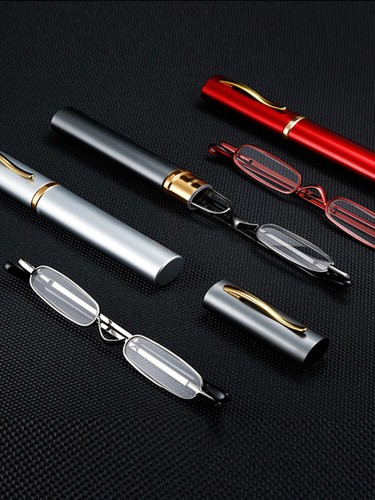 Small Compact Reading Glasses Portable with Pen Tube Case Presbyopic Glasses - Picture 14 of 28