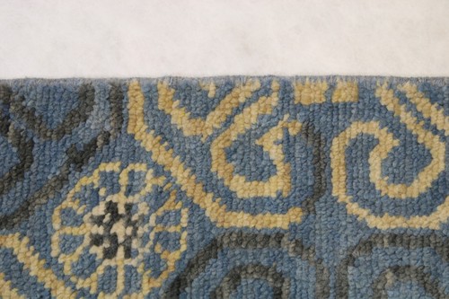2'0" x 3'0" ft. Kashmir Ocean Breeze Hand Knotted Wool Oriental Door Mat Rug - Picture 7 of 8