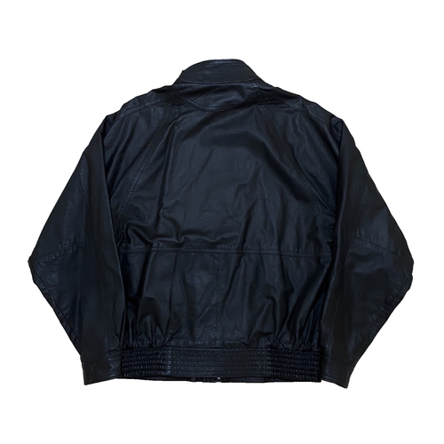 Vintage Leather Jacket Mens Size M Black Full Zip Fully Lined - 第 13/23 張圖片